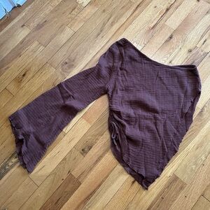 Free People Brown One Shoulder Top